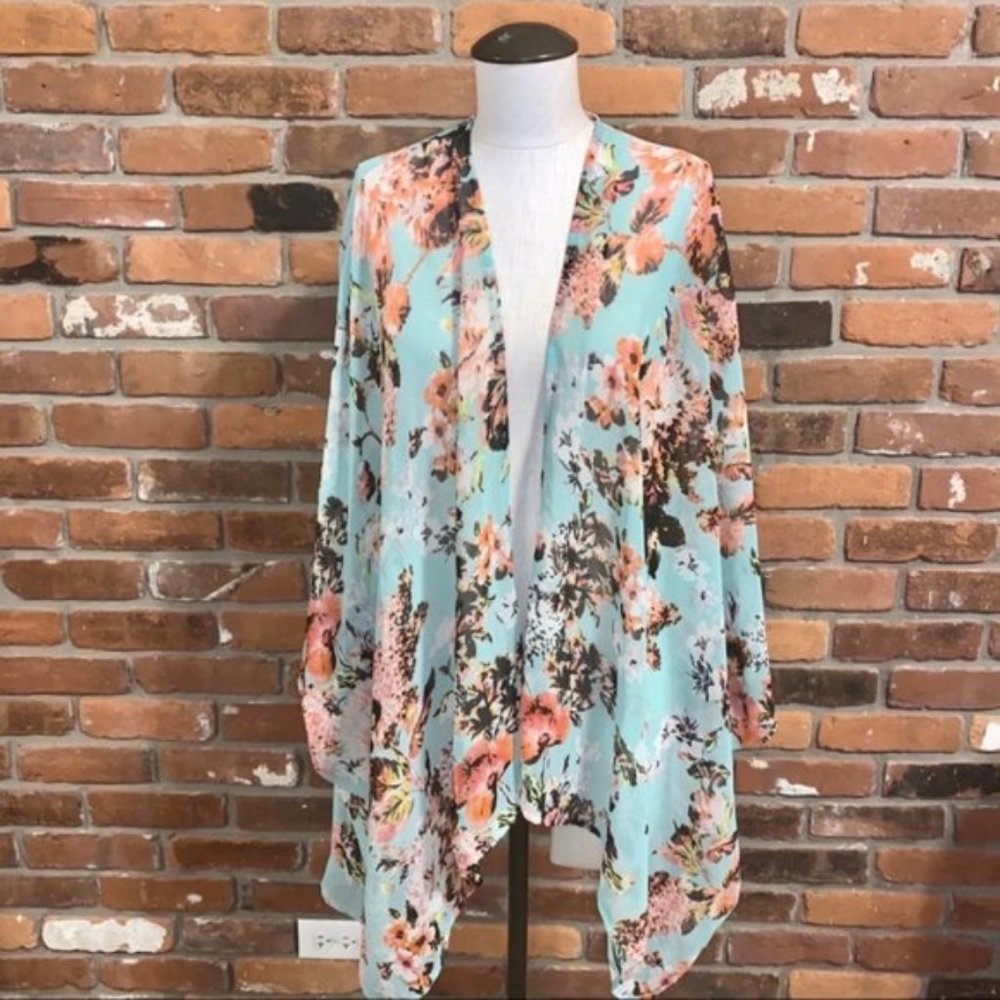 Boho Floral Kimono Wrap Swim Cover Up